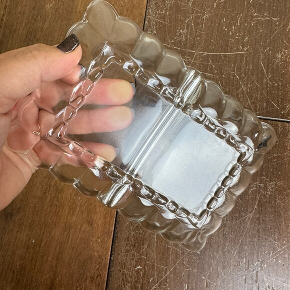 Vintage Scalloped Edge Rectangular SMALL Divided Candy Serving Dish - Picture 5 of 6